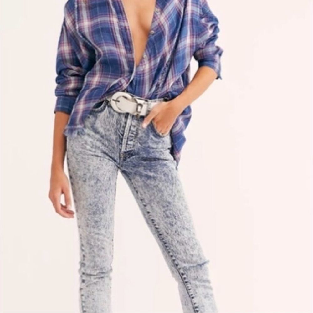 FREE PEOPLE | WE THE FREE Stella Acid Wash Skinny Jeans Women’s Size 28 (6)